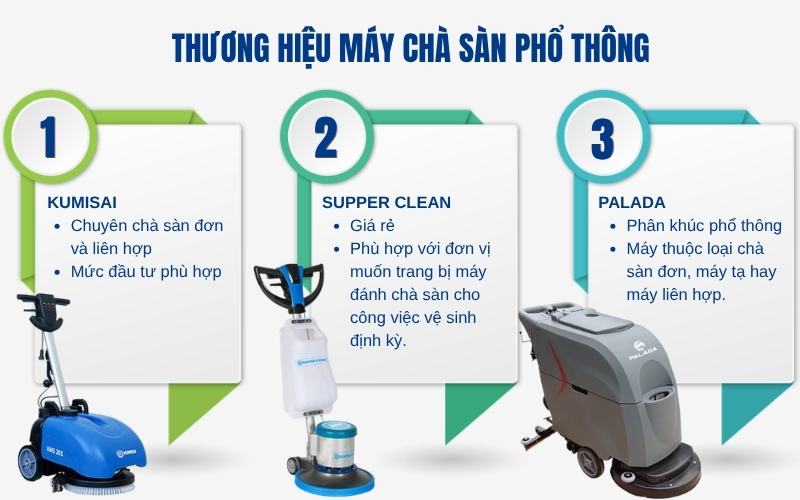 Thương hiệu máy chà sàn phổ thông