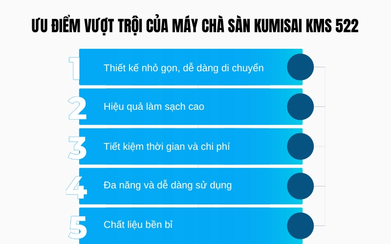 Ưu điểm vượt trội của máy chà sàn kumisai KMS 522