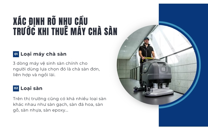 Xác định rõ nhu cầu trước khi thuê máy chà sàn
