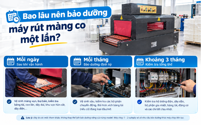 Bao lâu nên bảo dưỡng máy rút màng co một lần