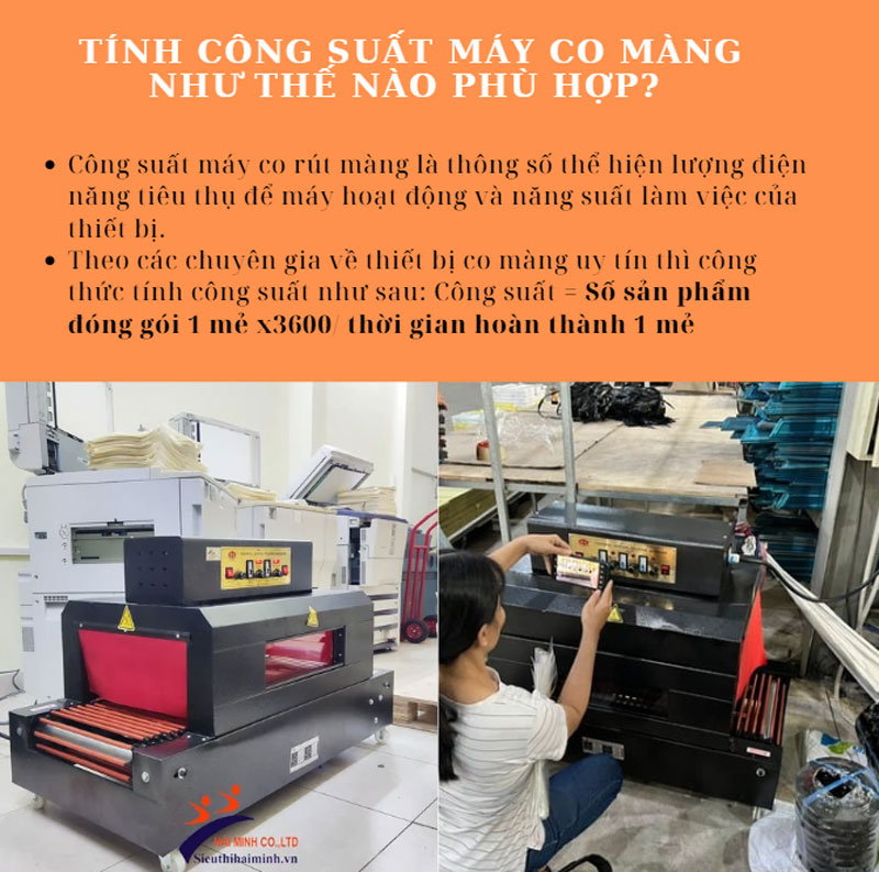 Hướng dẫn tính công suất máy co màng nhiệt phù hợp