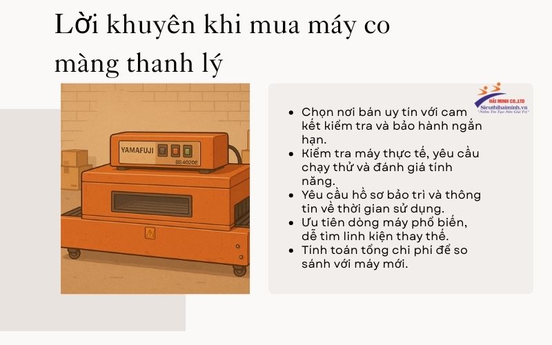 Lời khuyên khi mua máy co màng thanh lý