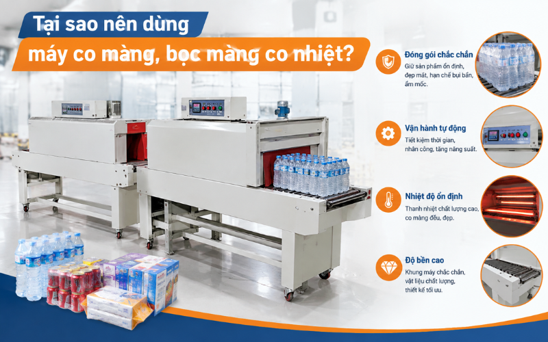 Tại sao nên dùng máy co màng, bọc màng co nhiệt?