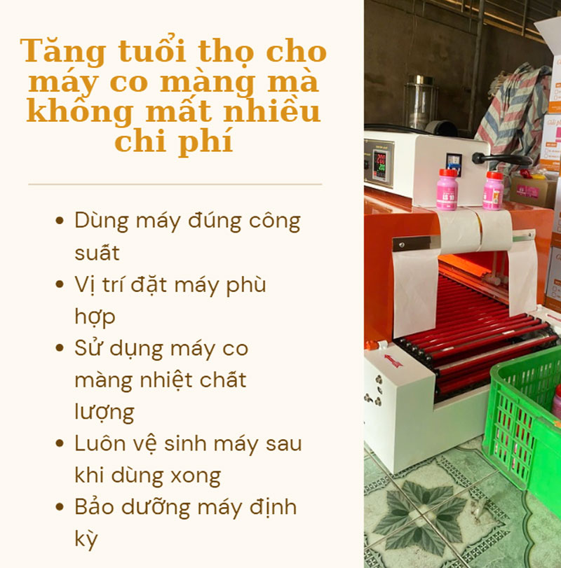 Tăng tuổi thọ cho máy co màng mà không mất nhiều chi phí Tăng tuổi thọ cho máy co màng mà không mất nhiều chi phí