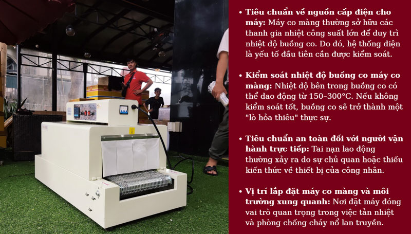 Tiêu chuẩn an toàn khi dùng máy co màng Tiêu chuẩn an toàn khi dùng máy co màng