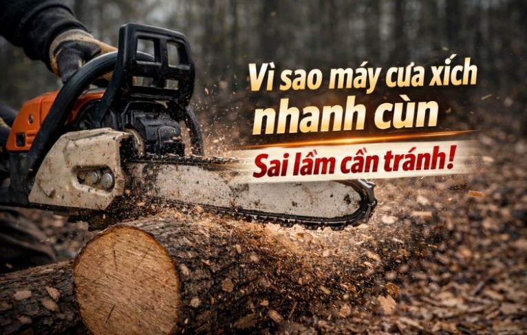 Vì sao máy cưa xích nhanh cùn - Các sai lầm cần tránh!