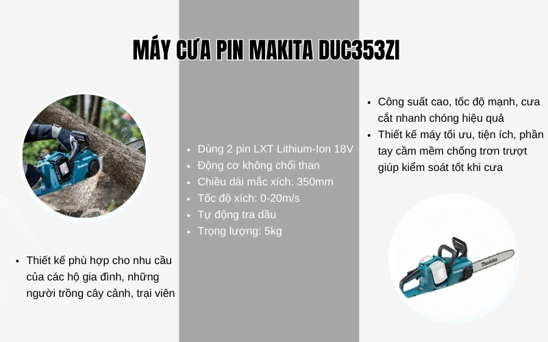 Máy cưa pin Makita DUC353Z