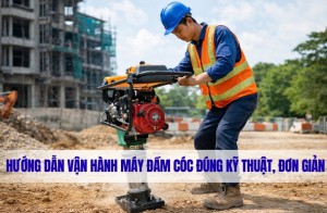 Hướng dẫn vận hành máy đầm cóc đúng kỹ thuật, đơn giản