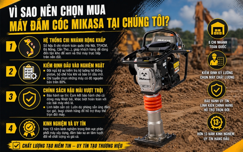 Hướng dẫn chọn nơi mua máy đầm cóc cũ uy tín