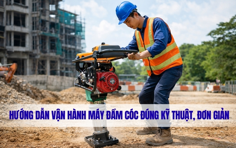 Hướng dẫn vận hành máy đầm cóc đúng kỹ thuật, đơn giản
