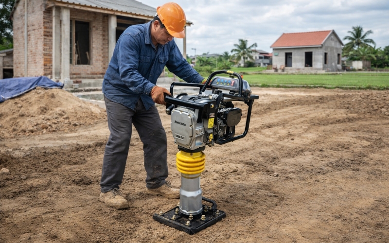 Máy đầm cóc dùng để làm gì?