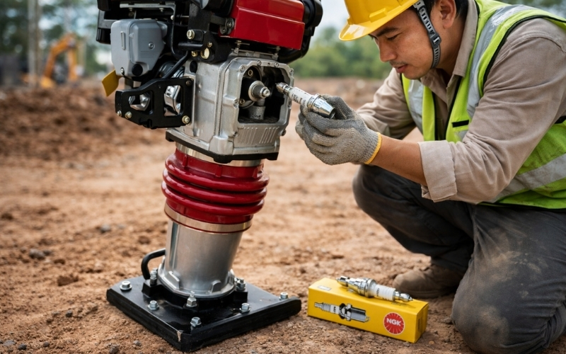 Máy đầm cóc không nổ hoặc khó khởi động