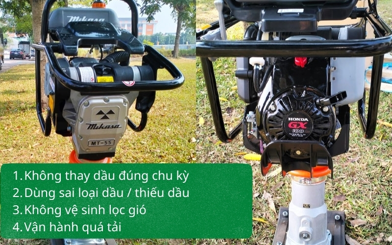 Những sai lầm thường gặp khi bảo trì máy đầm cóc