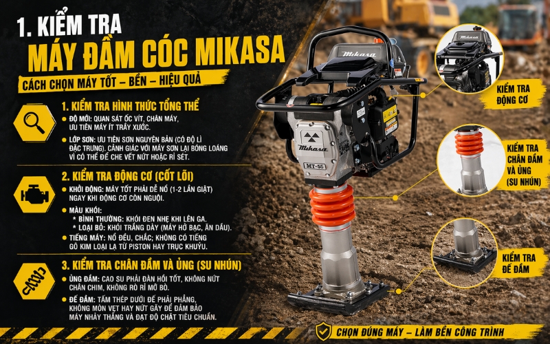 Về hình thức tổng thể của máy đầm cóc