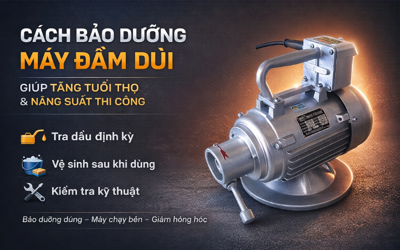 Cách bảo dưỡng máy đầm dùi giúp tăng tuổi thọ và năng suất
