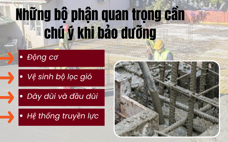 Những bộ phận quan trọng cần chú ý khi bảo dưỡng