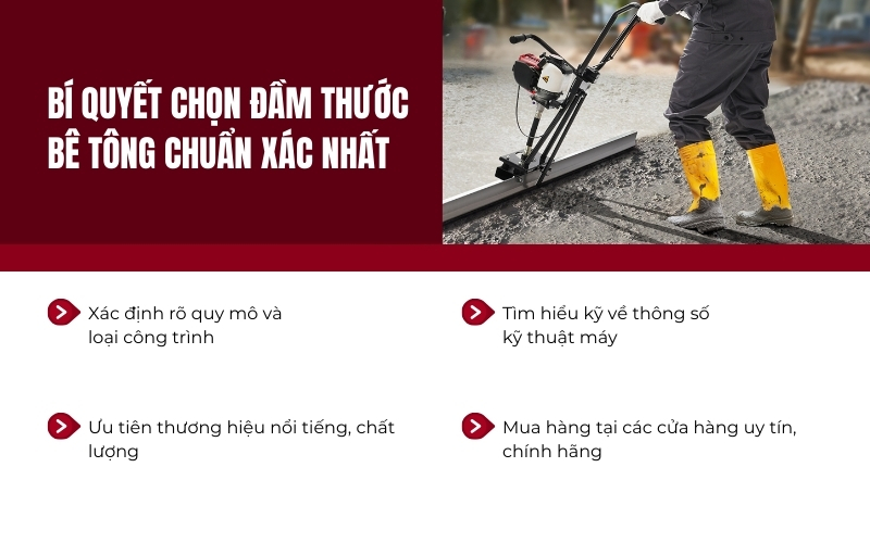 Bí quyết chọn đầm thước bê tông chuẩn xác nhất