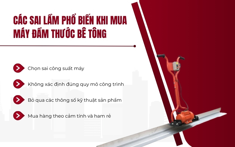 Các sai lầm phổ biến khi mua máy đầm thước bê tông