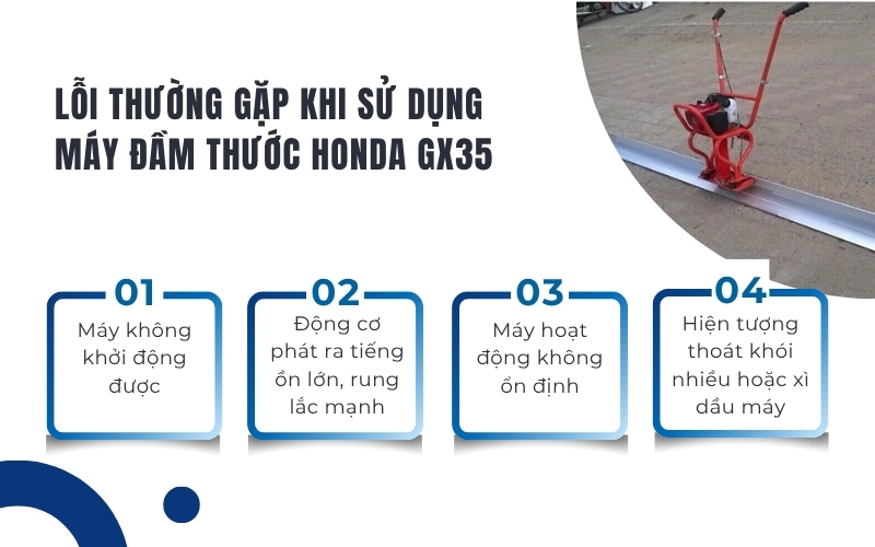 Lỗi thường gặp khi sử dụng máy đầm thước Honda GX35