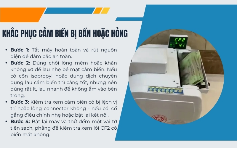 Khắc phục cảm biến bị bẩn hoặc hỏng