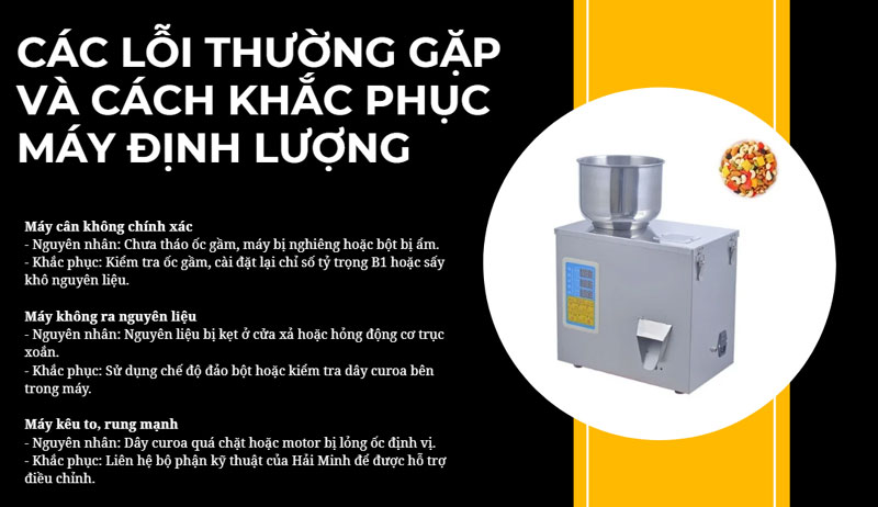 Các lỗi thường gặp và cách khắc phục máy định lượng Các lỗi thường gặp và cách khắc phục máy định lượng