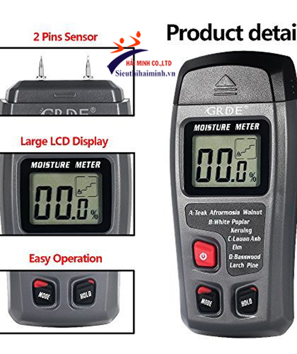 Đồng hồ đo độ ẩm dùng pin