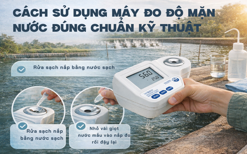 Cách sử dụng máy đo độ mặn nước đúng chuẩn kỹ thuật