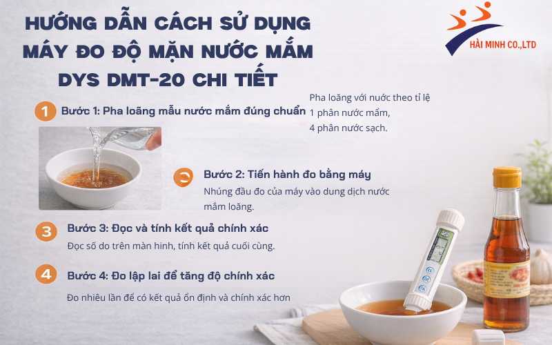Hướng dẫn cách sử dụng máy đo độ mặn nước mắm DYS DMT-20 chi tiết
