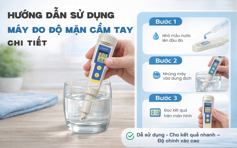 Hướng Dẫn Sử Dụng Máy Đo Độ Mặn Cầm Tay Chi Tiết