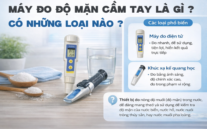 Máy đo độ mặn cầm tay là gì? Có những loại nào