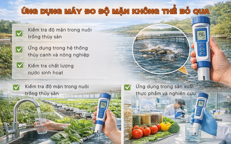 Ứng dụng máy đo độ mặn không thể bỏ qua