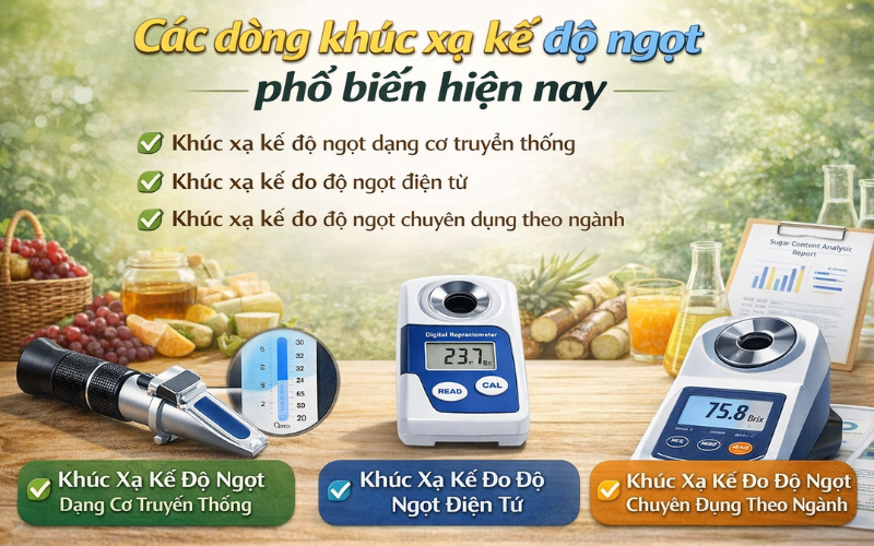 Các dòng khúc xạ kế độ ngọt phổ biến hiện nay