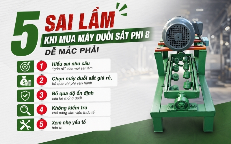 5 sai lầm khi mua máy duỗi sắt phi 8 dễ mắc phải