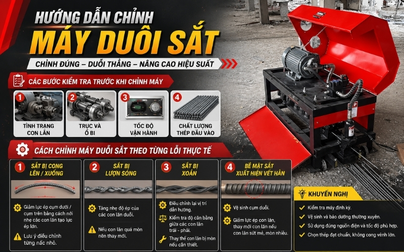 Hướng dẫn chỉnh máy duỗi sắt