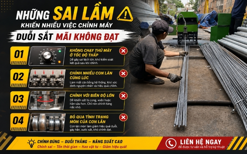 Những sai lầm khiến nhiều việc chỉnh máy duỗi sắt mãi không đạt