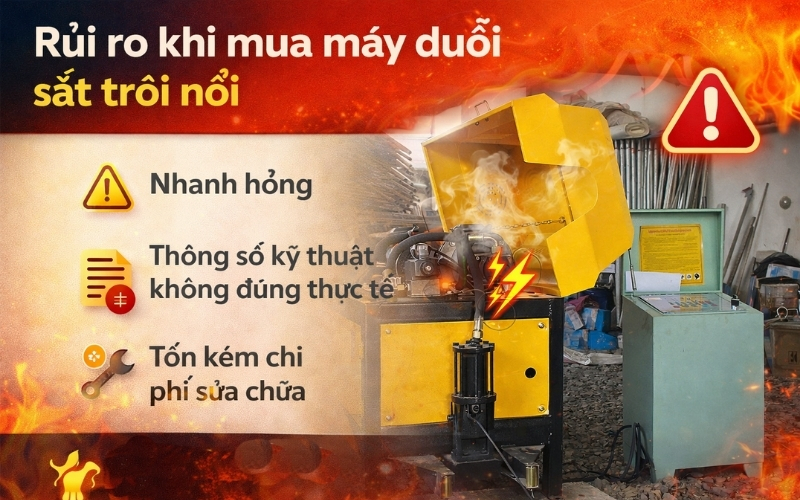 Rủi ro khi mua máy duỗi sắt trôi nổi