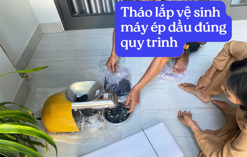 Tháo lắp vệ sinh máy ép dầu đúng quy trình