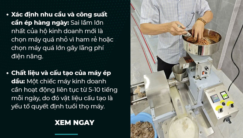 Mẹo chọn máy ép dầu lạc cho hộ kinh doanh