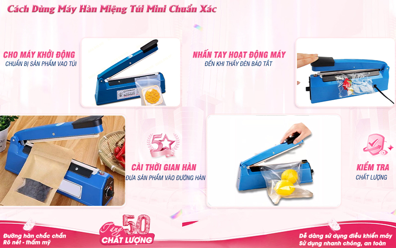 Cách sử dụng máy hàn túi dập tay