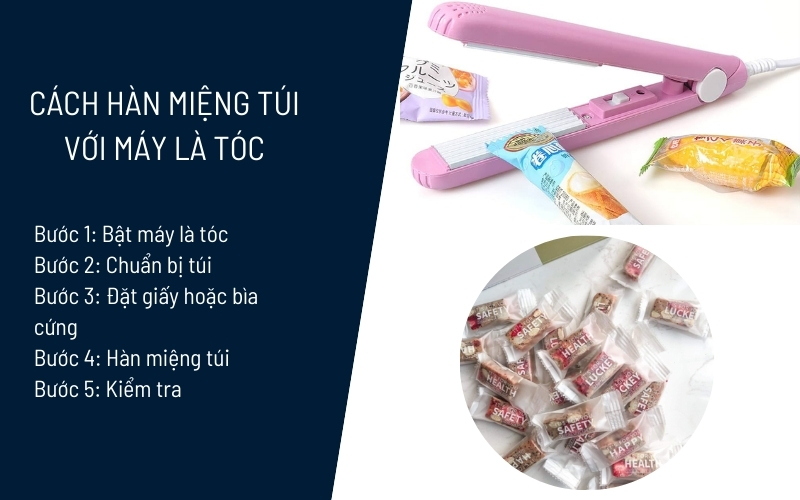 Cách hàn miệng túi với máy là tóc