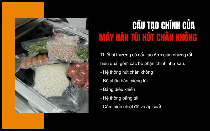 Cấu tạo chính của máy hàn túi hút chân không