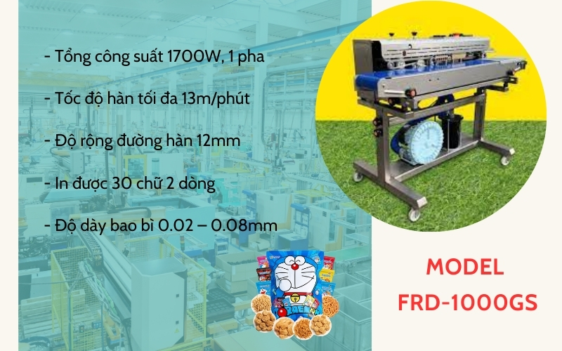 Model máy hàn túi liên tục FRD-1000GS