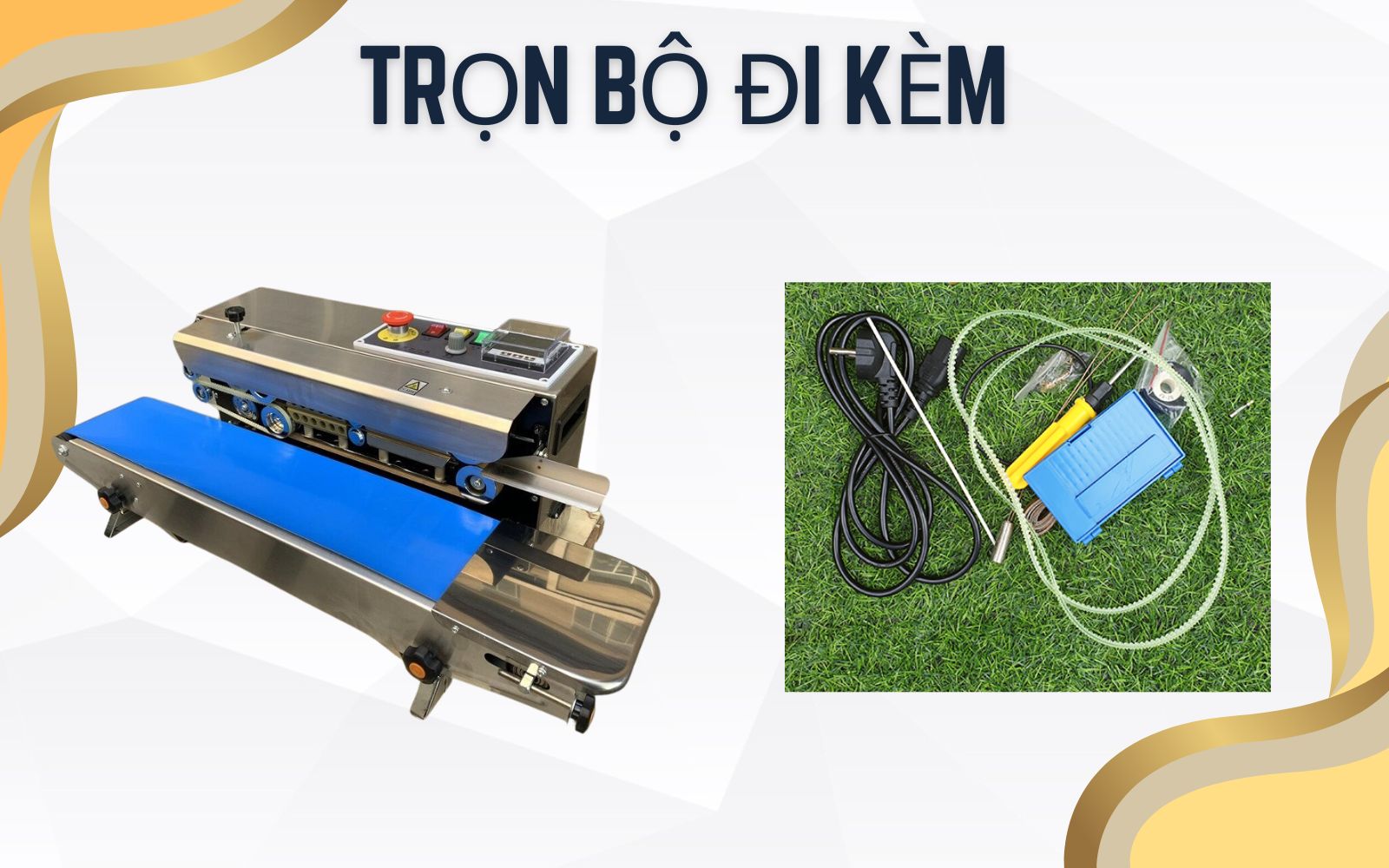 Trọn bộ máy hàn miệng túi Liên Tục Có In date FRD-1000