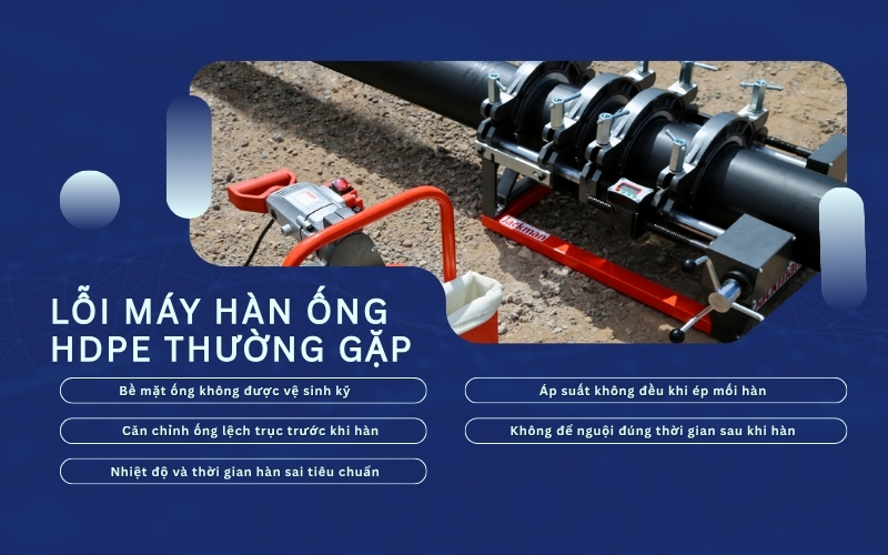 Lỗi máy hàn ống HDPE thường gặp & cách xử lý triệt để