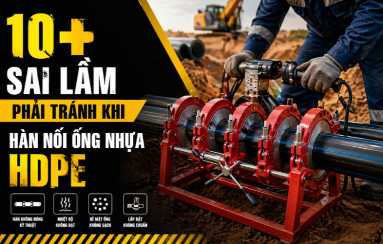 10+ sai lầm phải tránh khi hàn nối ống nhựa HDPE
