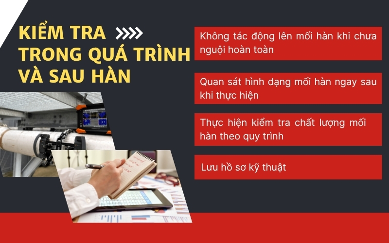 Kiểm tra trong quá trình và sau hàn ống nhựa
