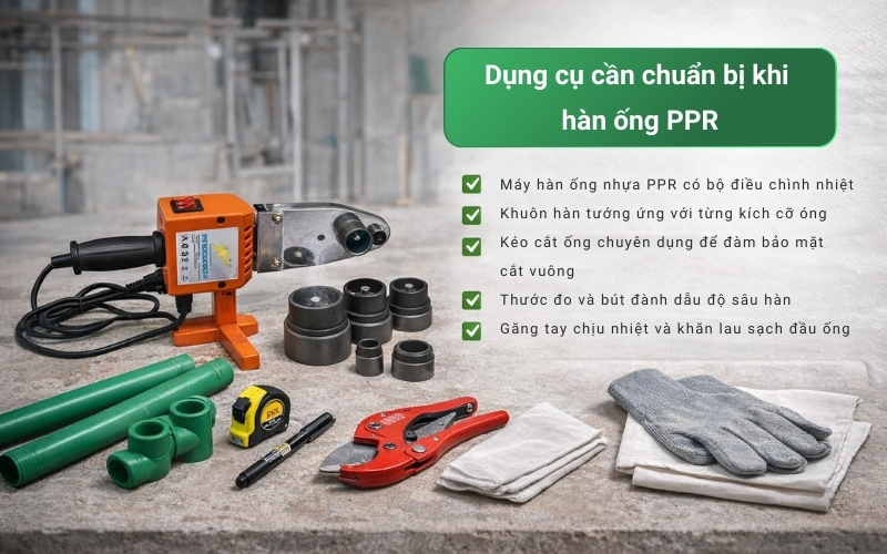 Dụng cụ cần chuẩn bị khi hàn ống PPR