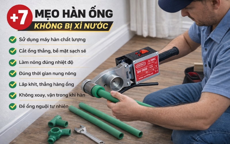 7+ mẹo hàn ống không bị xì nước với máy hàn ống nhựa