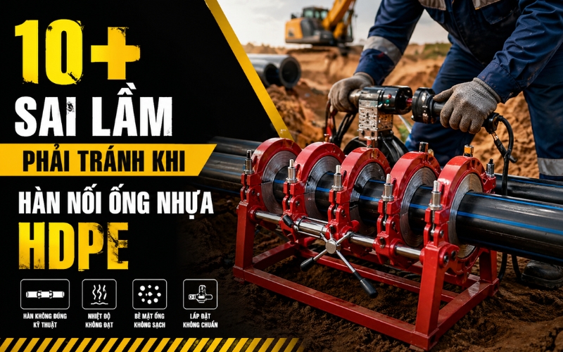 10+ sai lầm phải tránh khi hàn nối ống nhựa HDPE