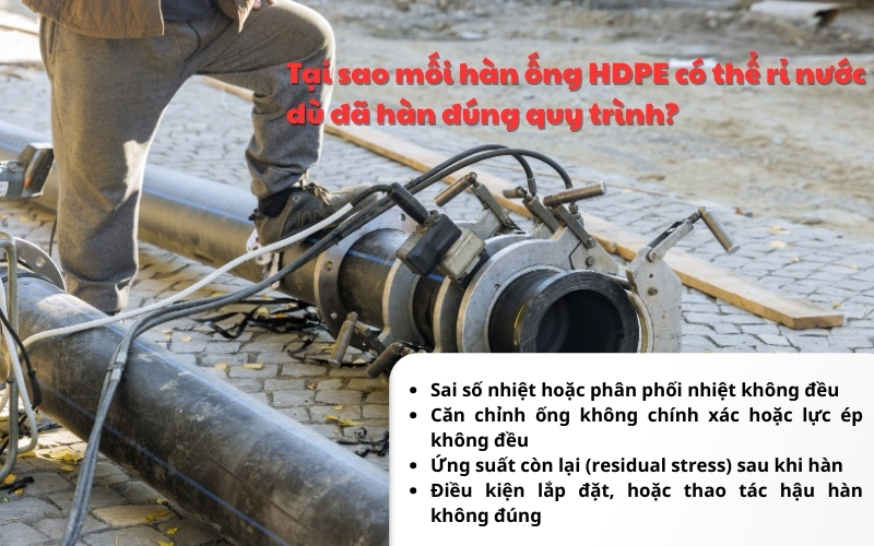Tại sao mối hàn ống HDPE có thể rỉ nước dù đã hàn đúng quy trình?